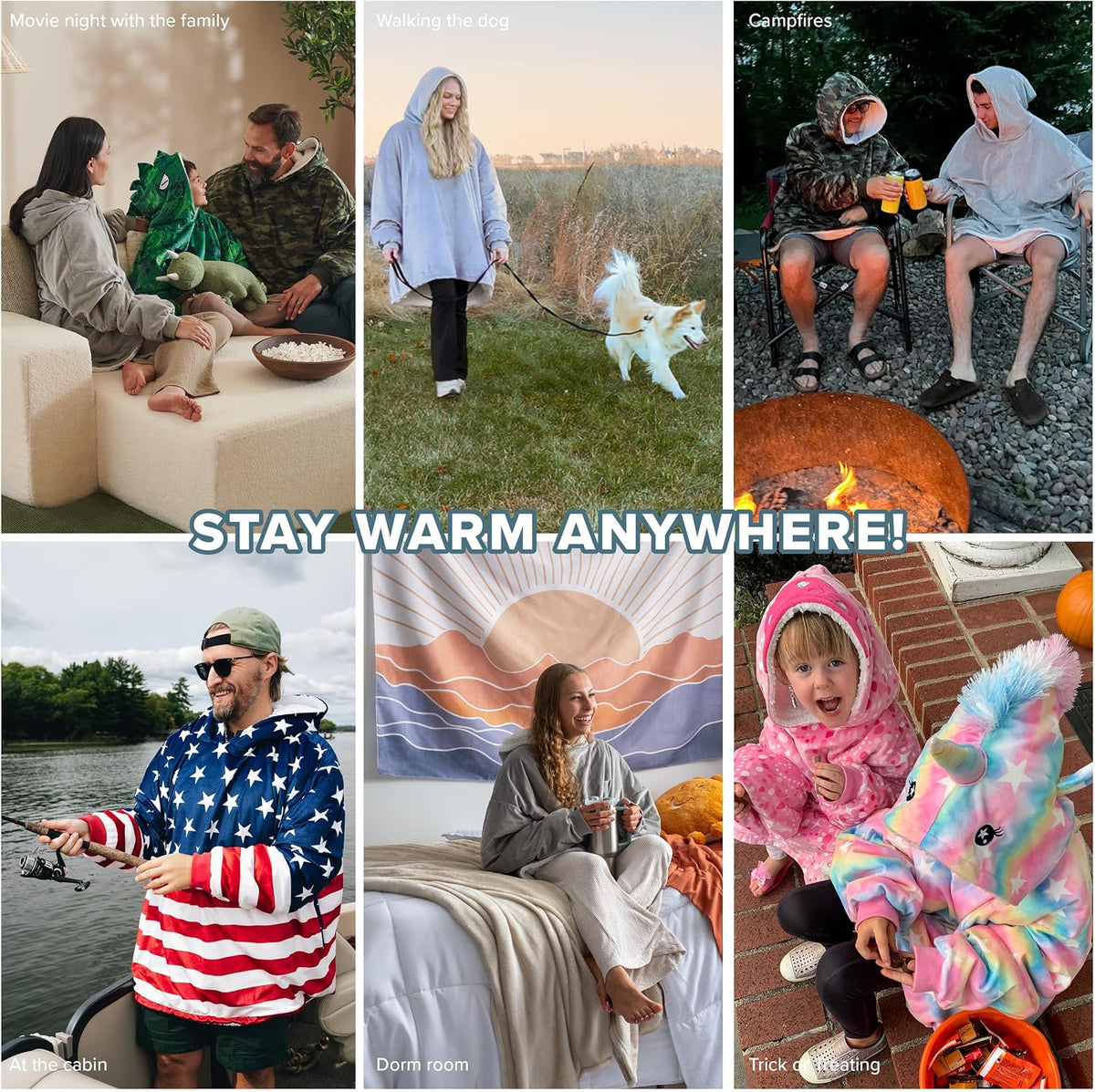 Wearable Blanket Hoodie - Soft Plush Sherpa - Warm and Cozy - Oversized Wearable Blanket
