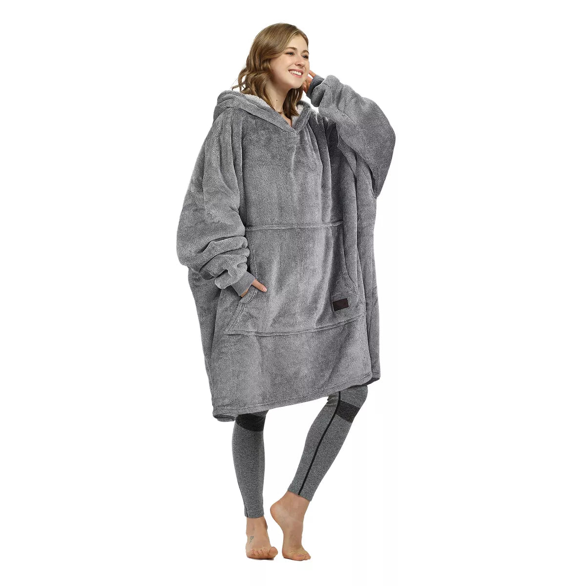 Catalonia Warm Blanket Hoodie Oversized Sweatshirt for Adult, Soft Fuzzy Wearable Blanket Pullover for Women Men, Cozy Gift