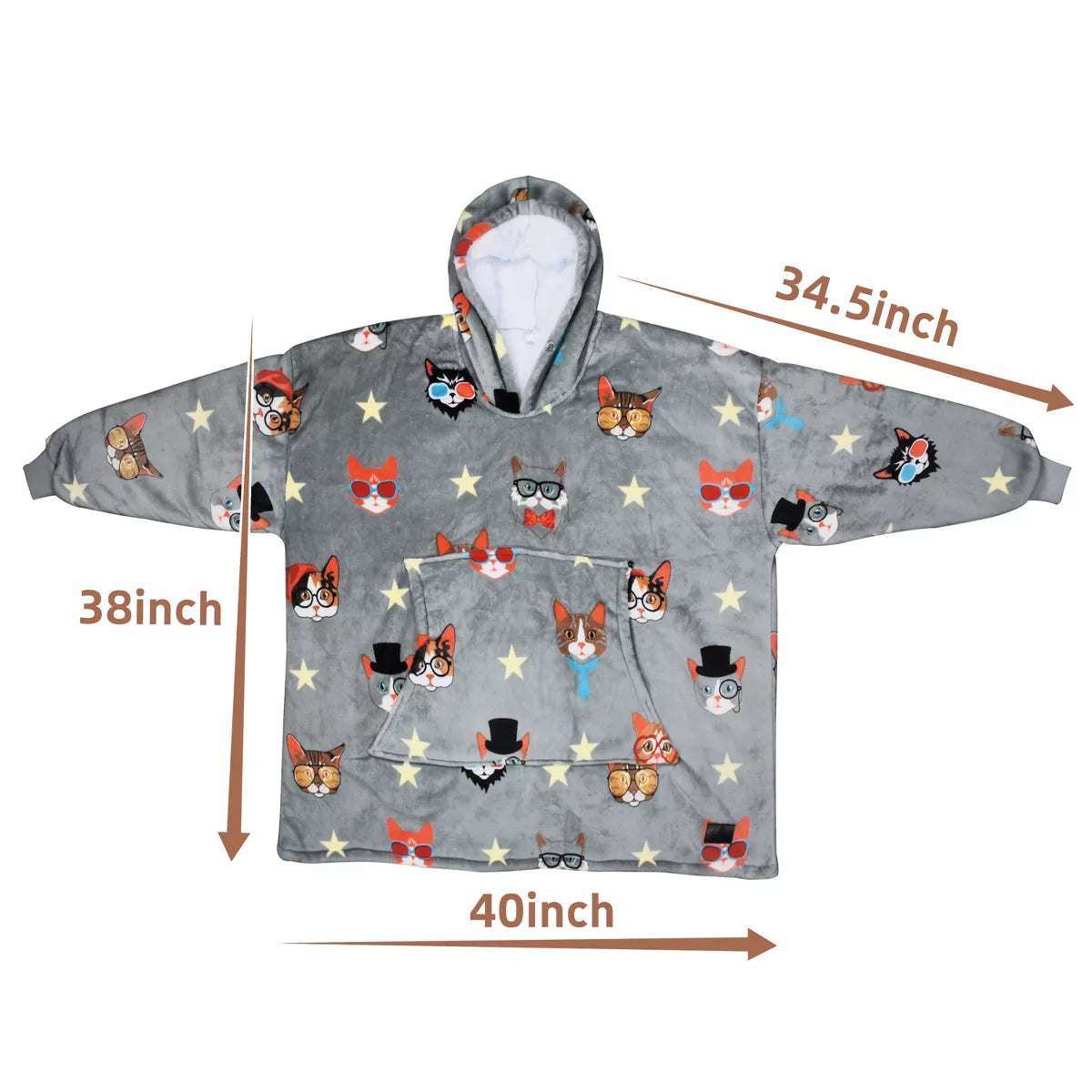 Catalonia Warm Blanket Hoodie Oversized Sweatshirt for Adult, Soft Fuzzy Wearable Blanket Pullover for Women Men, Cozy Gift