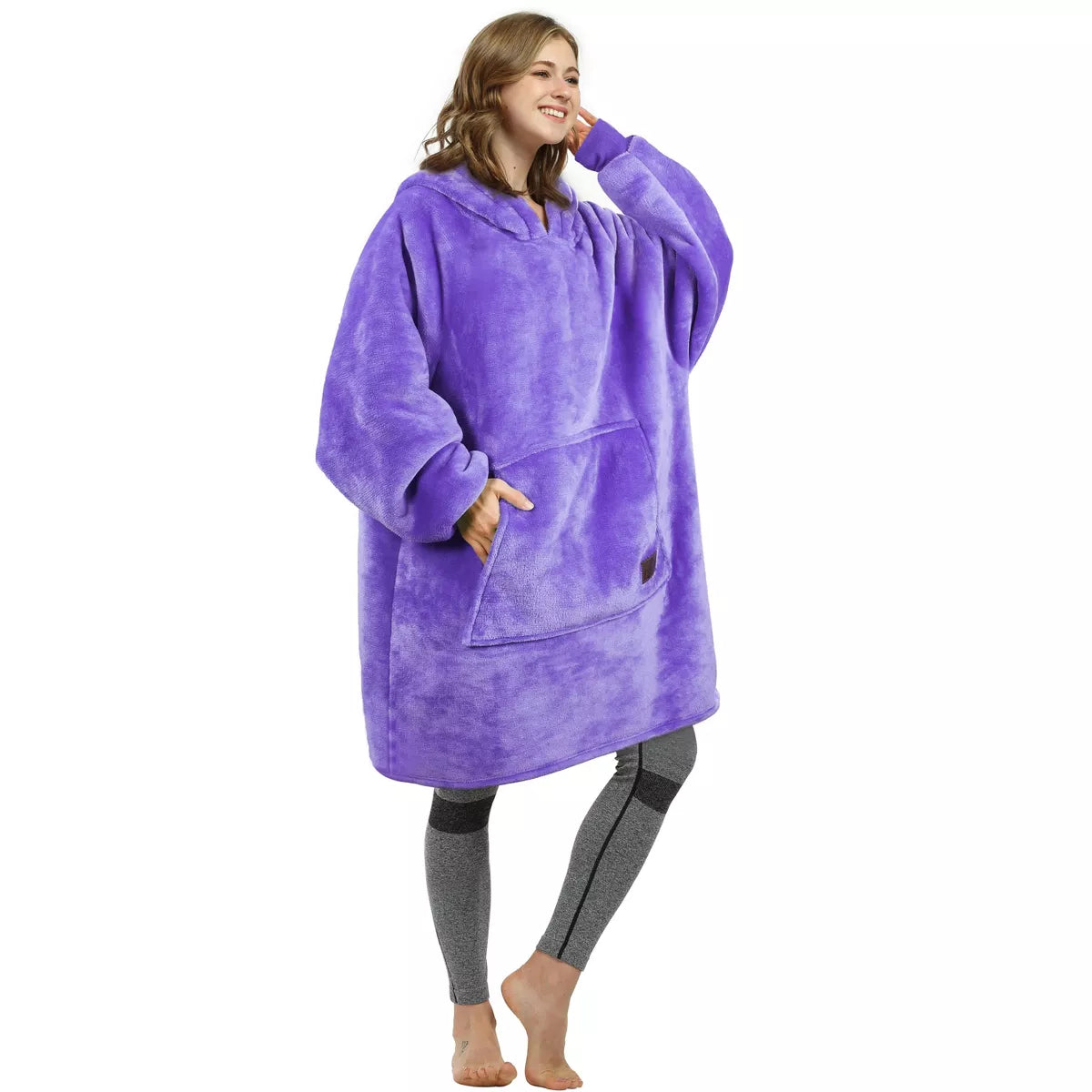 Catalonia Warm Blanket Hoodie Oversized Sweatshirt for Adult, Soft Fuzzy Wearable Blanket Pullover for Women Men, Cozy Gift