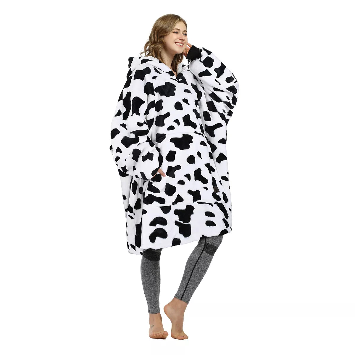 Catalonia Warm Blanket Hoodie Oversized Sweatshirt for Adult, Soft Fuzzy Wearable Blanket Pullover for Women Men, Cozy Gift