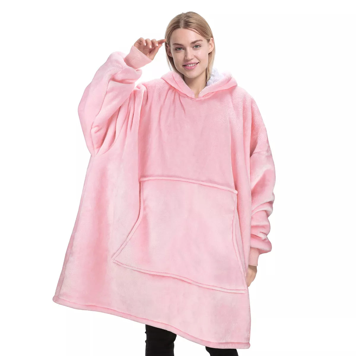 Catalonia Warm Blanket Hoodie Oversized Sweatshirt for Adult, Soft Fuzzy Wearable Blanket Pullover for Women Men, Cozy Gift