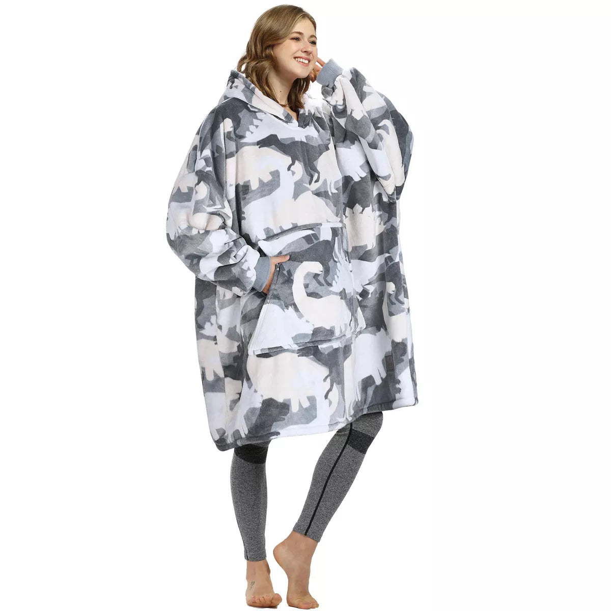 Catalonia Warm Blanket Hoodie Oversized Sweatshirt for Adult, Soft Fuzzy Wearable Blanket Pullover for Women Men, Cozy Gift