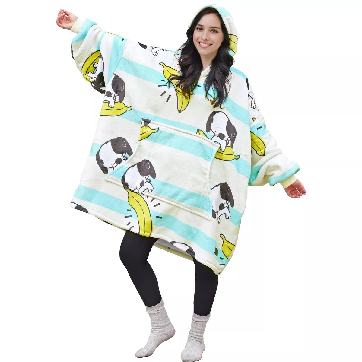 Catalonia Warm Blanket Hoodie Oversized Sweatshirt for Adult, Soft Fuzzy Wearable Blanket Pullover for Women Men, Cozy Gift