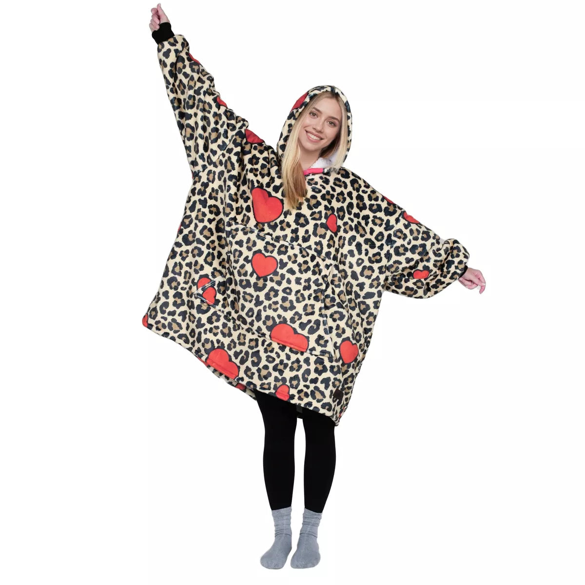 Catalonia Warm Blanket Hoodie Oversized Sweatshirt for Adult, Soft Fuzzy Wearable Blanket Pullover for Women Men, Cozy Gift