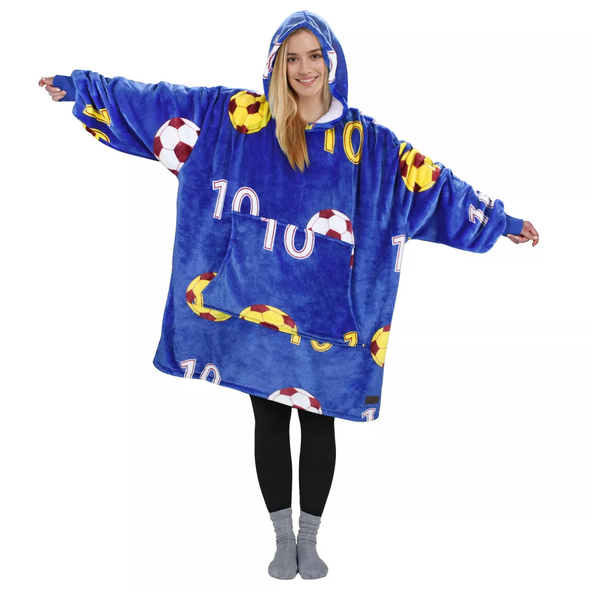 Catalonia Warm Blanket Hoodie Oversized Sweatshirt for Adult, Soft Fuzzy Wearable Blanket Pullover for Women Men, Cozy Gift
