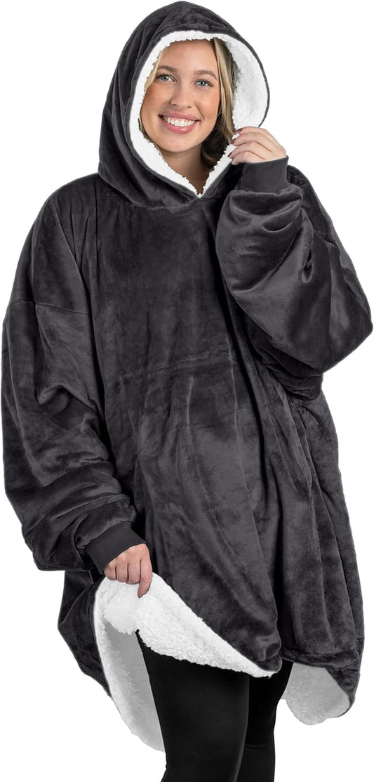 Wearable Blanket Hoodie - Soft Plush Sherpa - Warm and Cozy - Oversized Wearable Blanket