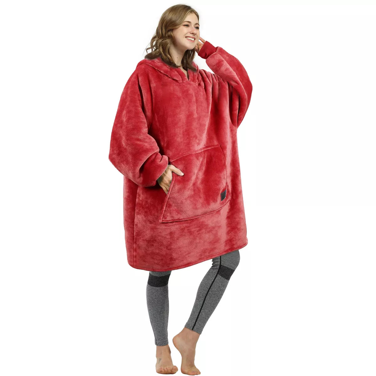 Catalonia Warm Blanket Hoodie Oversized Sweatshirt for Adult, Soft Fuzzy Wearable Blanket Pullover for Women Men, Cozy Gift