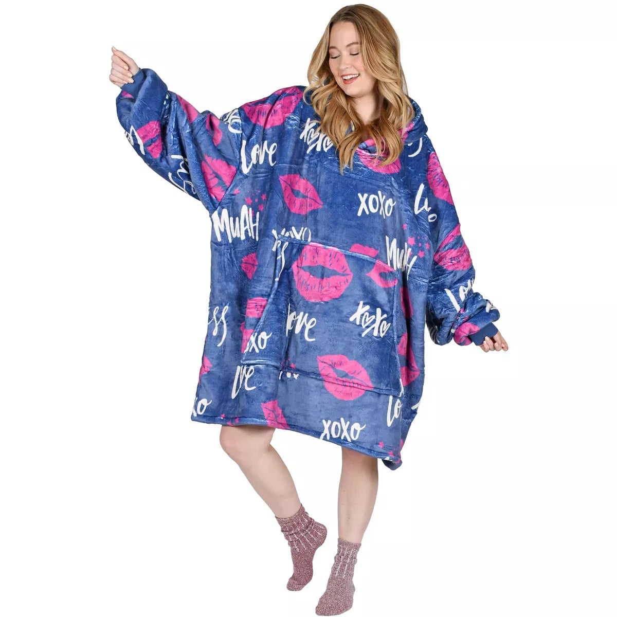 Catalonia Warm Blanket Hoodie Oversized Sweatshirt for Adult, Soft Fuzzy Wearable Blanket Pullover for Women Men, Cozy Gift