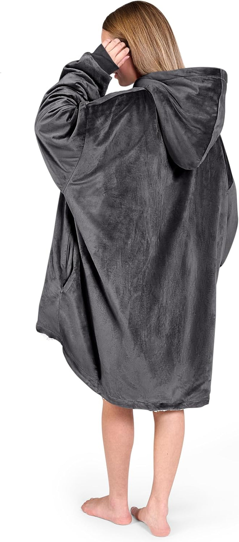 Wearable Blanket Hoodie - Soft Plush Sherpa - Warm and Cozy - Oversized Wearable Blanket