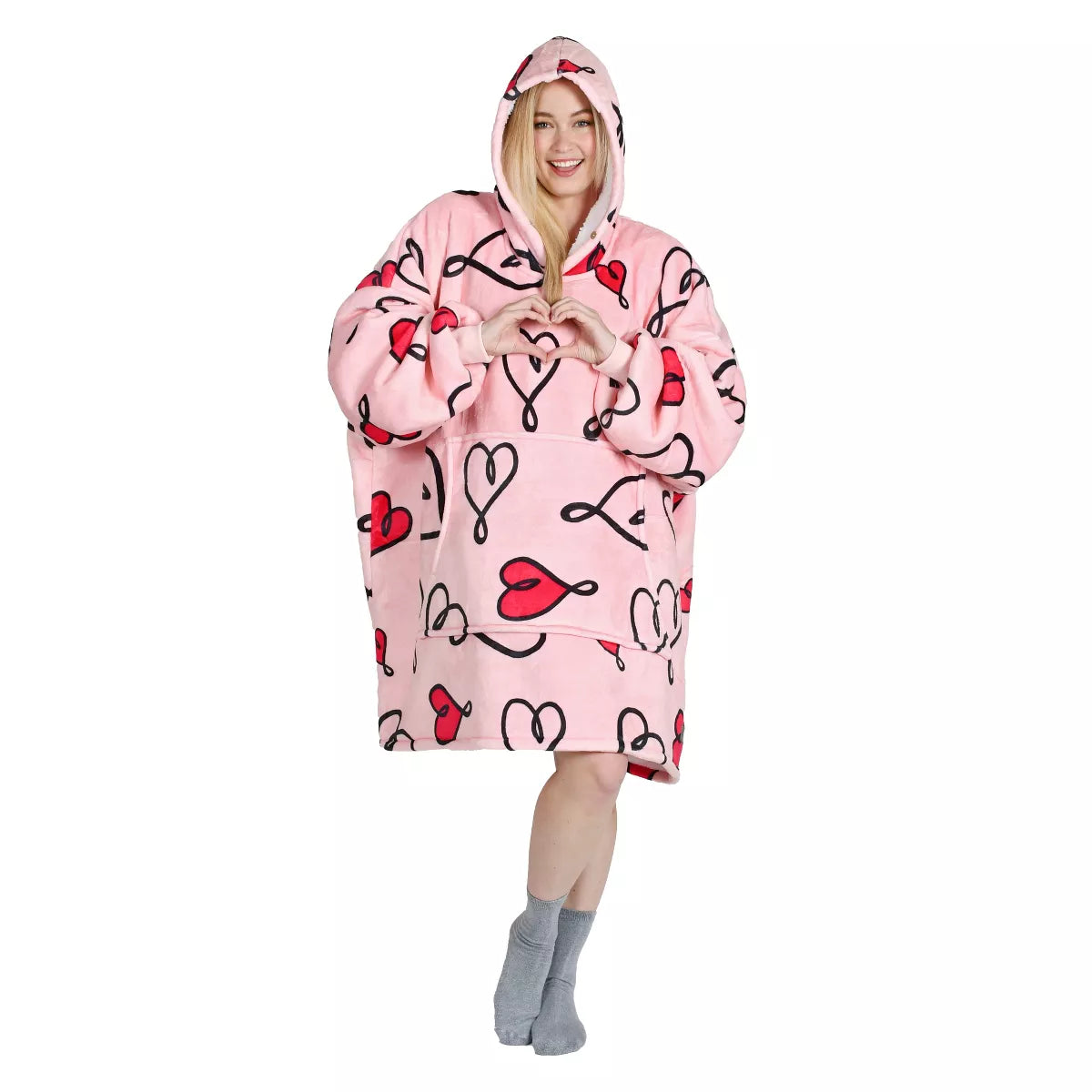 Catalonia Warm Blanket Hoodie Oversized Sweatshirt for Adult, Soft Fuzzy Wearable Blanket Pullover for Women Men, Cozy Gift