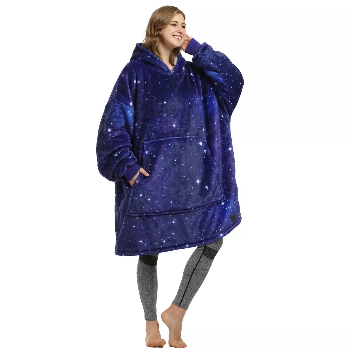 Catalonia Warm Blanket Hoodie Oversized Sweatshirt for Adult, Soft Fuzzy Wearable Blanket Pullover for Women Men, Cozy Gift