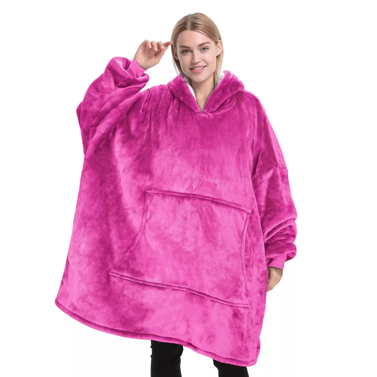 Catalonia Warm Blanket Hoodie Oversized Sweatshirt for Adult, Soft Fuzzy Wearable Blanket Pullover for Women Men, Cozy Gift