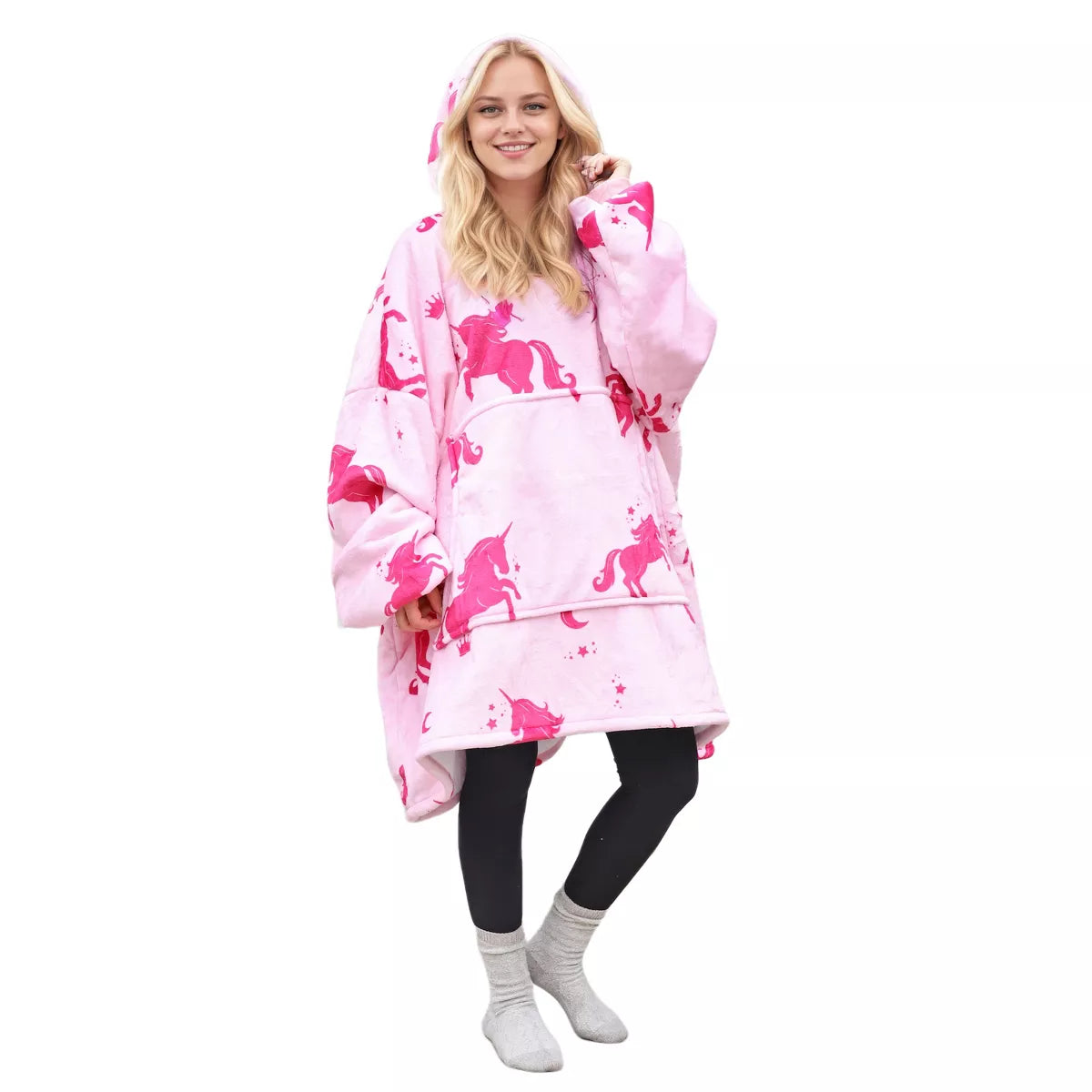 Catalonia Warm Blanket Hoodie Oversized Sweatshirt for Adult, Soft Fuzzy Wearable Blanket Pullover for Women Men, Cozy Gift