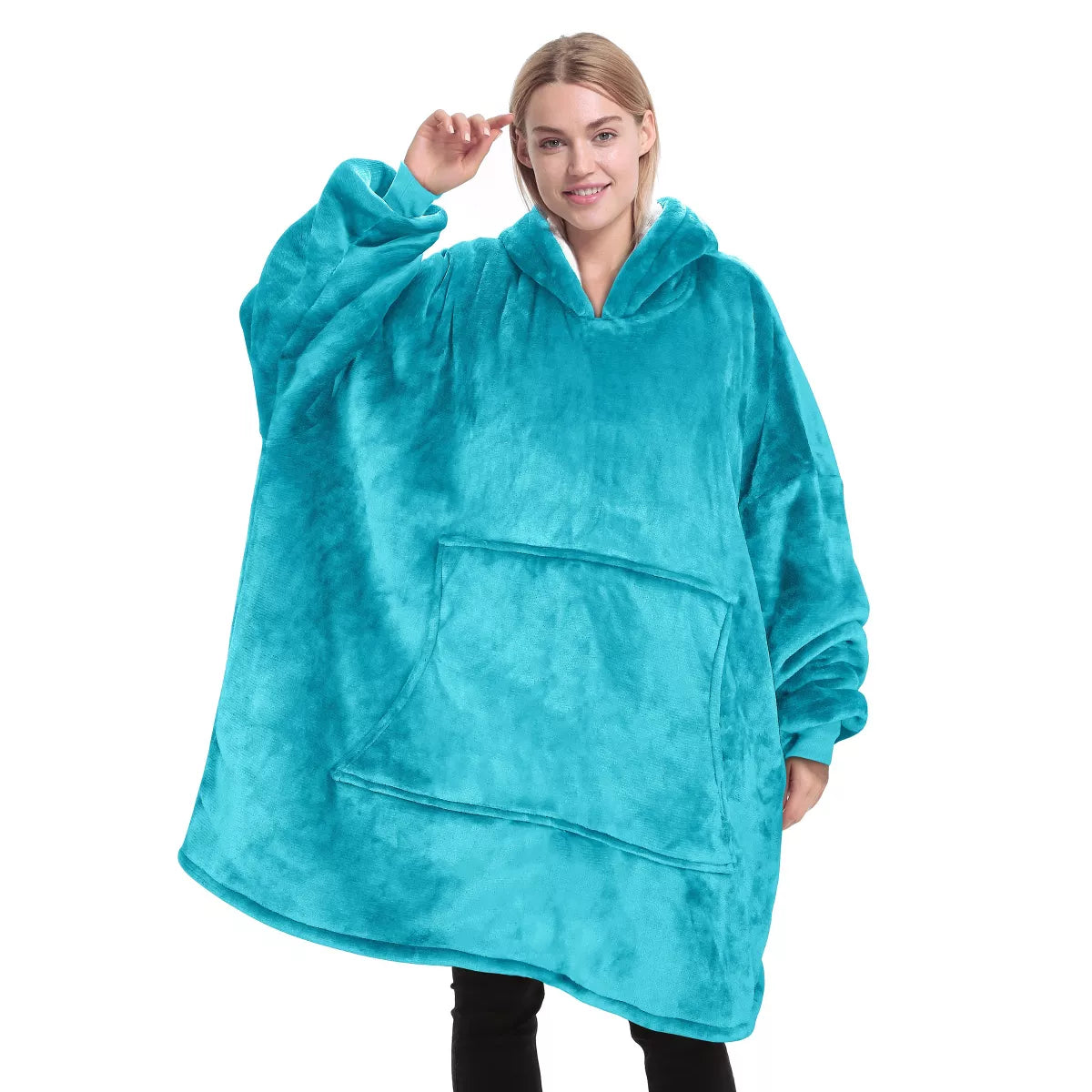 Catalonia Warm Blanket Hoodie Oversized Sweatshirt for Adult, Soft Fuzzy Wearable Blanket Pullover for Women Men, Cozy Gift