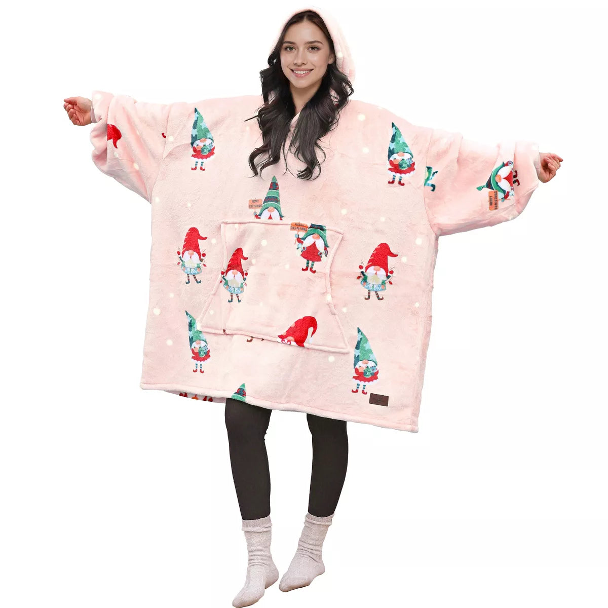 Catalonia Warm Blanket Hoodie Oversized Sweatshirt for Adult, Soft Fuzzy Wearable Blanket Pullover for Women Men, Cozy Gift