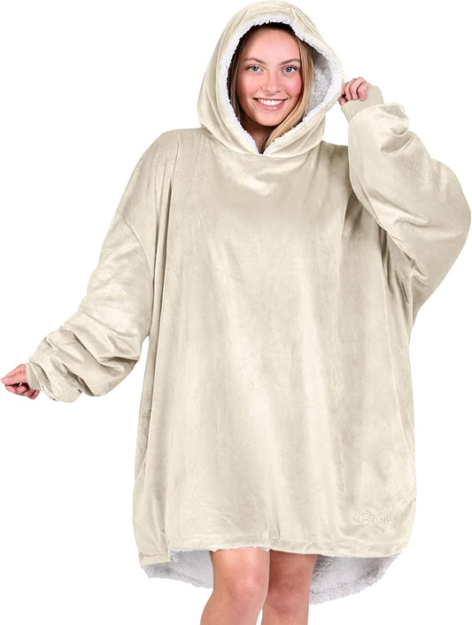 Wearable Blanket Hoodie - Soft Plush Sherpa - Warm and Cozy - Oversized Wearable Blanket