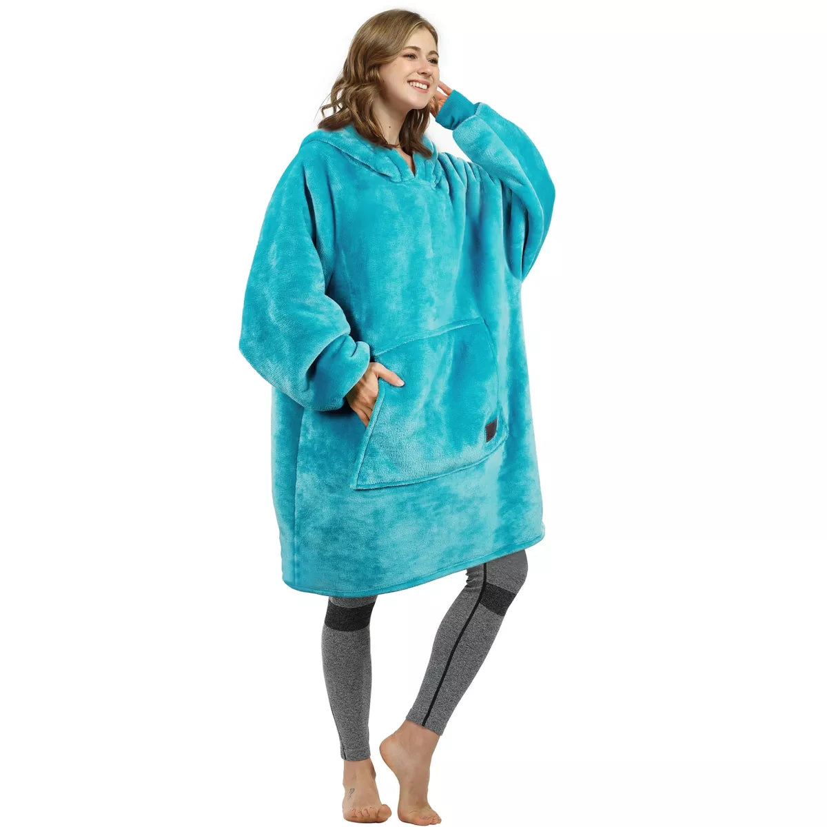 Catalonia Warm Blanket Hoodie Oversized Sweatshirt for Adult, Soft Fuzzy Wearable Blanket Pullover for Women Men, Cozy Gift