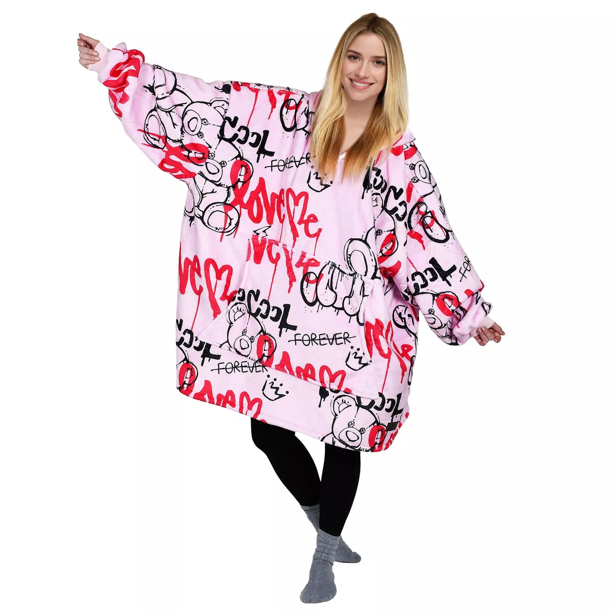 Catalonia Warm Blanket Hoodie Oversized Sweatshirt for Adult, Soft Fuzzy Wearable Blanket Pullover for Women Men, Cozy Gift