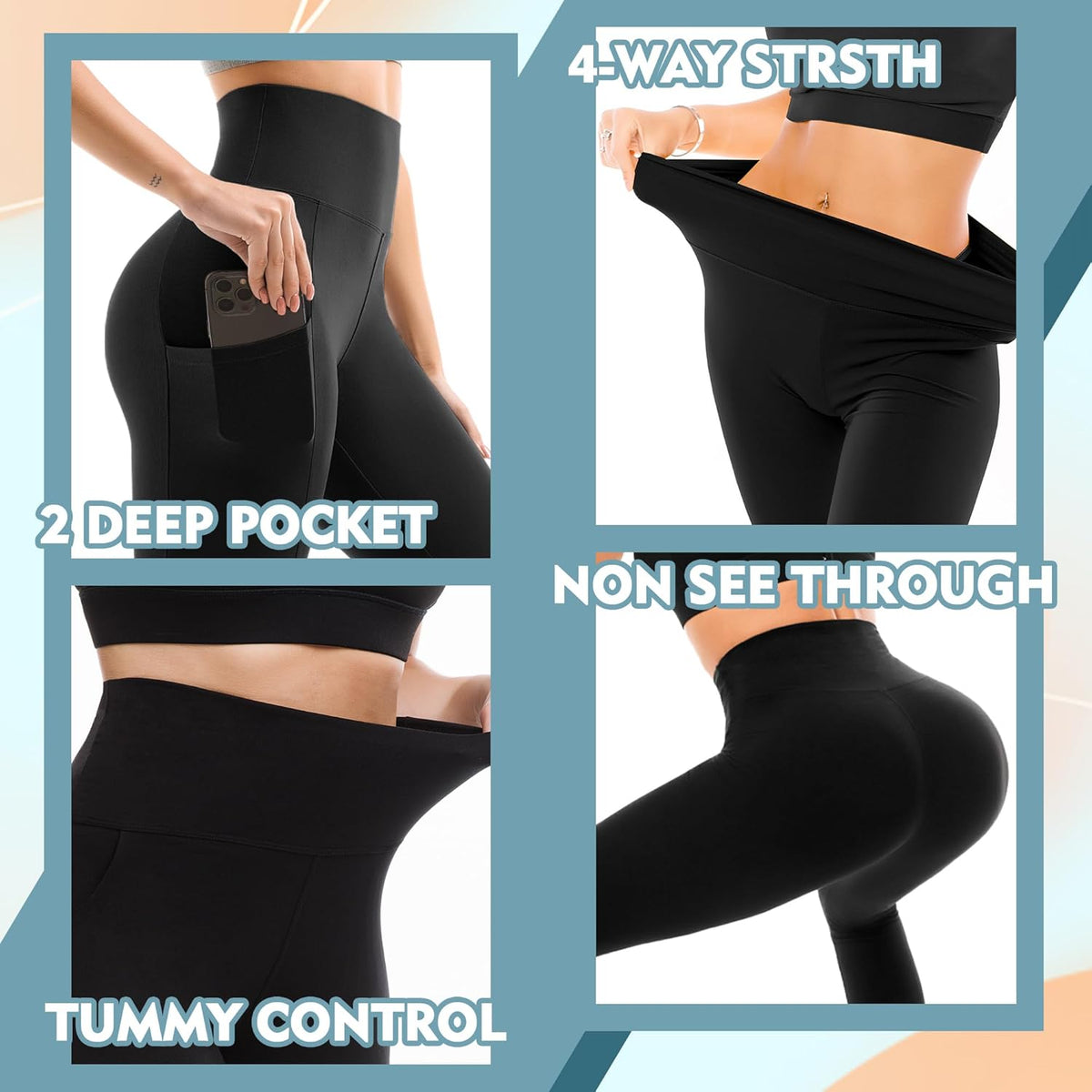 High Waisted Leggings Women with Pockets
