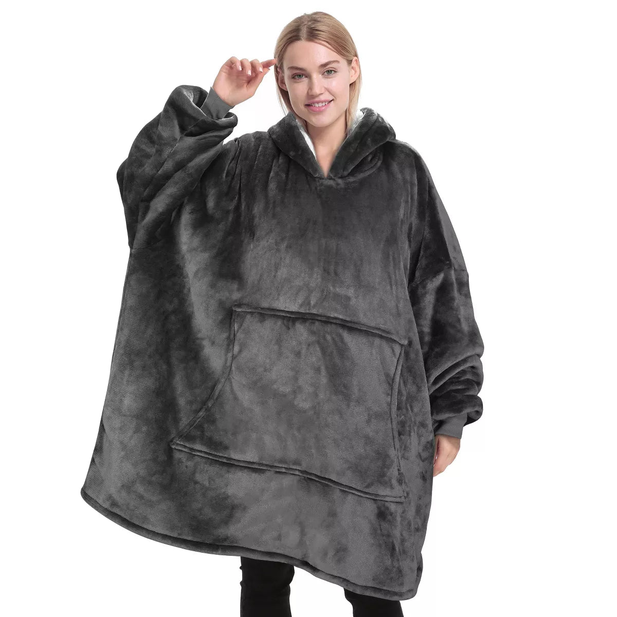 Catalonia Warm Blanket Hoodie Oversized Sweatshirt for Adult, Soft Fuzzy Wearable Blanket Pullover for Women Men, Cozy Gift