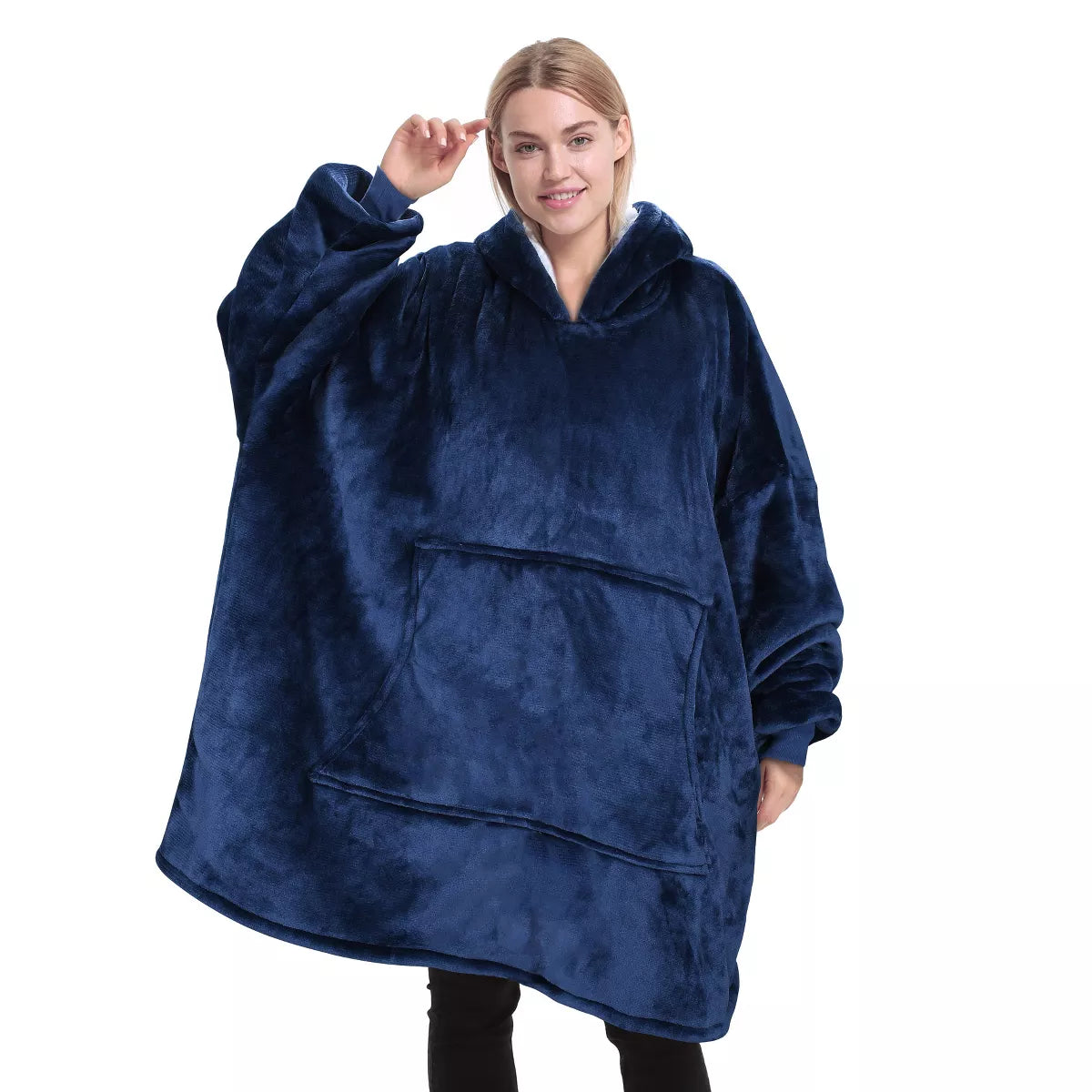 Catalonia Warm Blanket Hoodie Oversized Sweatshirt for Adult, Soft Fuzzy Wearable Blanket Pullover for Women Men, Cozy Gift