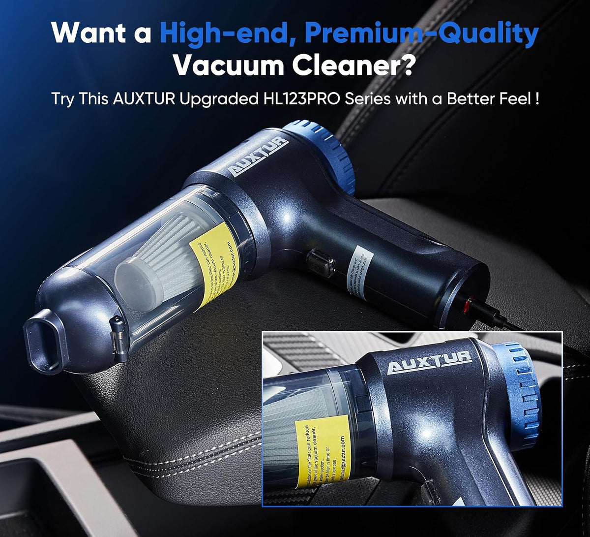 Car Vacuum Cordless, 3 in 1 Handheld Vacuum,Brushless Motor 14000PA