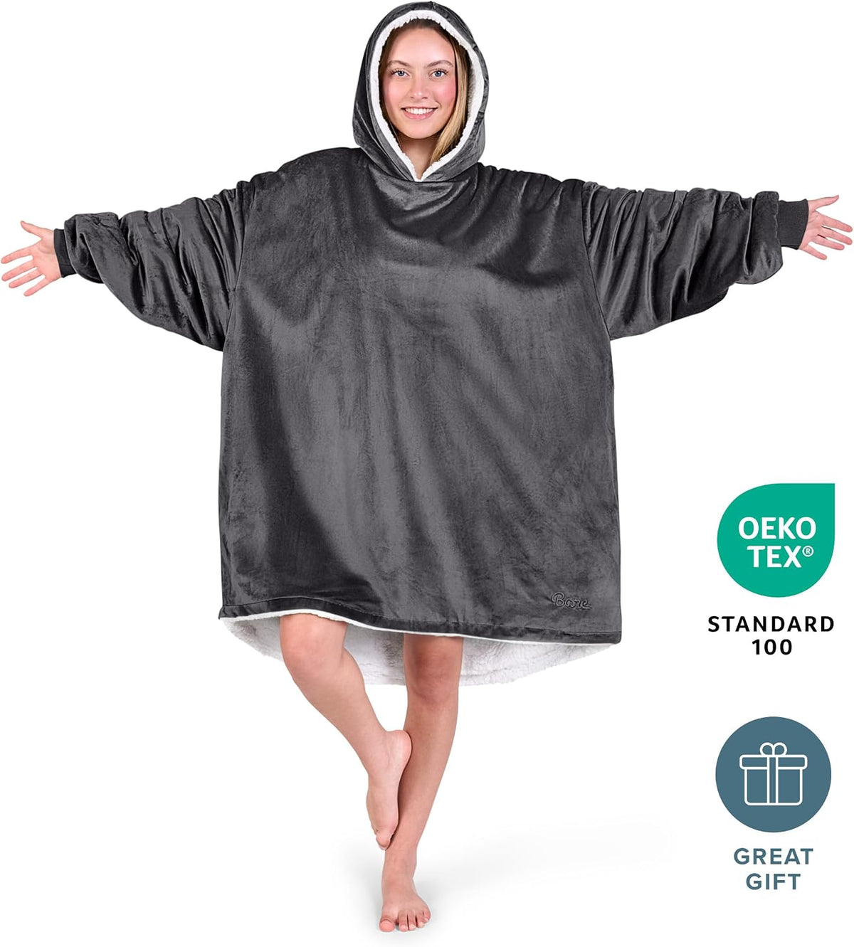 Wearable Blanket Hoodie - Soft Plush Sherpa - Warm and Cozy - Oversized Wearable Blanket