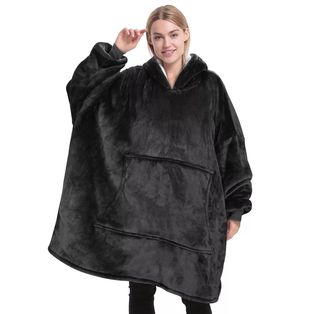 Catalonia Warm Blanket Hoodie Oversized Sweatshirt for Adult, Soft Fuzzy Wearable Blanket Pullover for Women Men, Cozy Gift